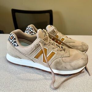 New Balance 574 Tabacco Brown Leopard Print Sneakers Shoes Men’s 10.5 Women’s 12